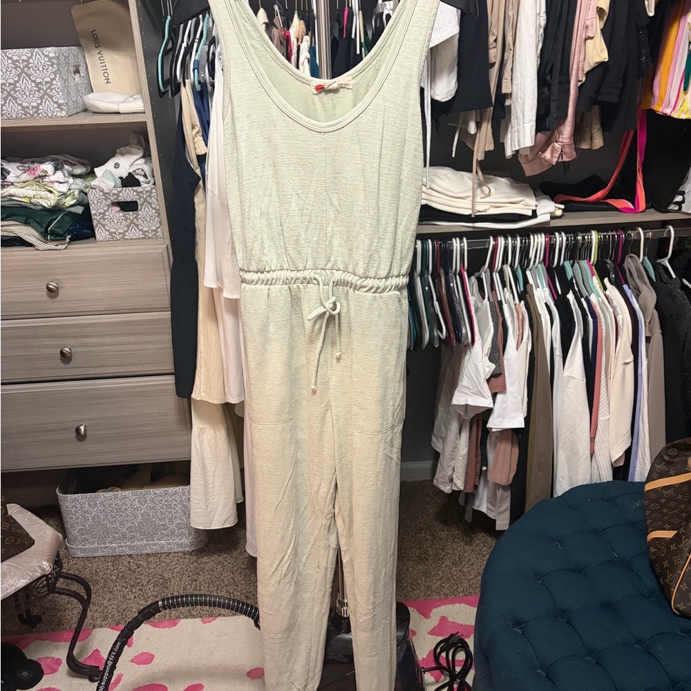 Free People Light Cream Jumpsuit